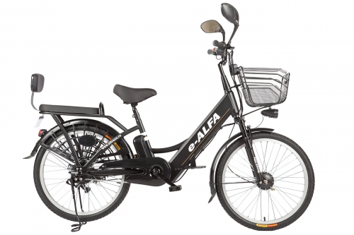 Электровелосипед Eltreco E-Alfa (черный, 2018) - 24″