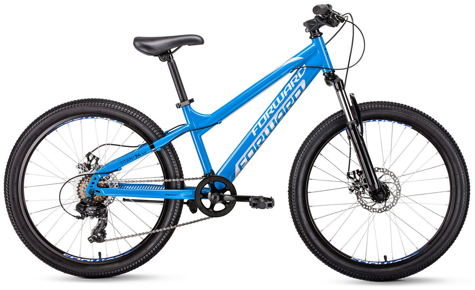 Велосипед Forward Titan 24 2.0 disc (голубой, 2019)